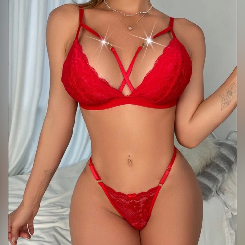 Floral Lace Criss cross Set